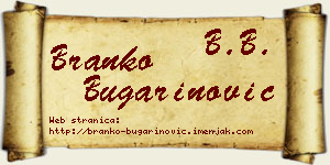 Branko Bugarinović vizit kartica